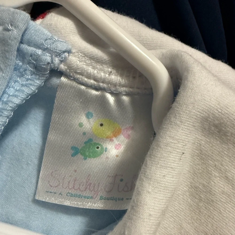 Stitchy Fish Cutie to the Core Applique Diaper Set
